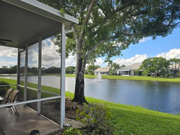 a view of a lake from a balcony