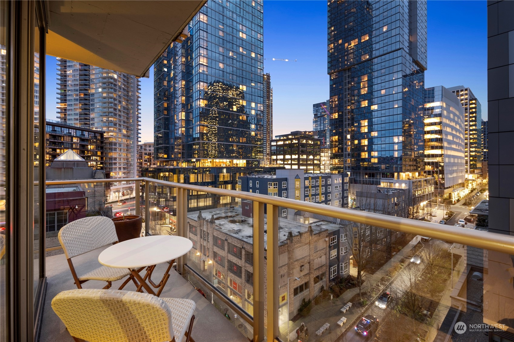 910 Lenora Street, Unit S1003 Seattle, WA 98121 - Photo 17 of 28 a balcony view with couple of chairs