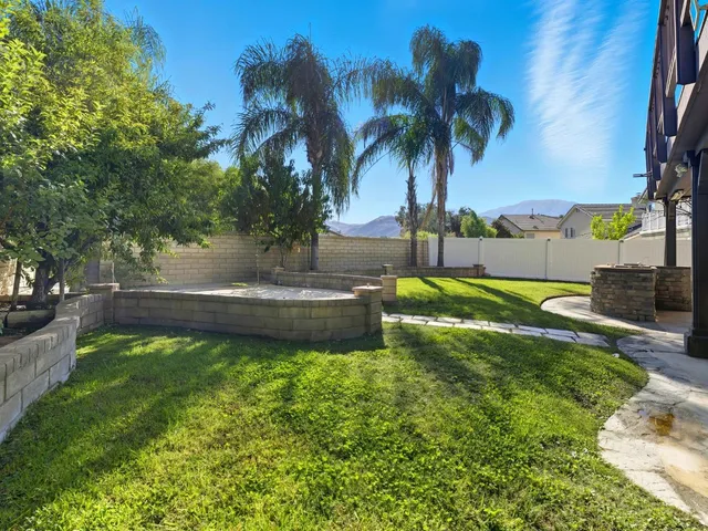 a view of a park with palm trees