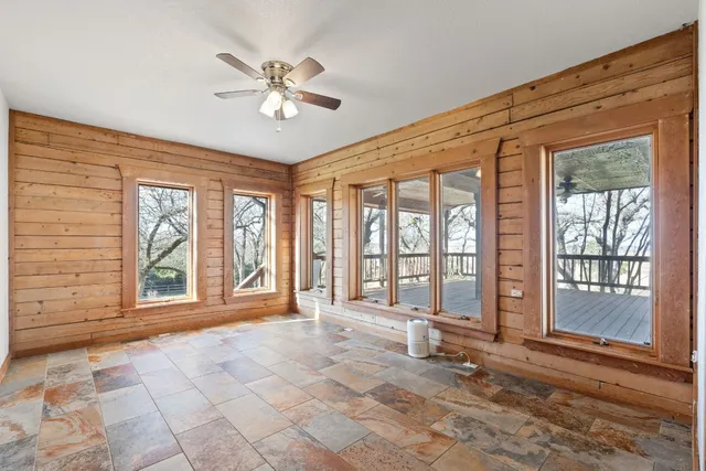 a view of a backyard with a potted plant