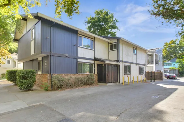 a view of a house with a garden
