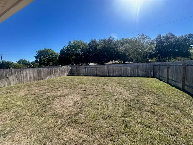 a view of a backyard