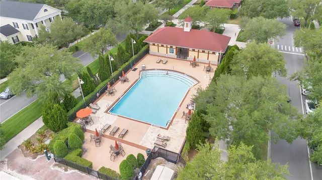an aerial view of a house