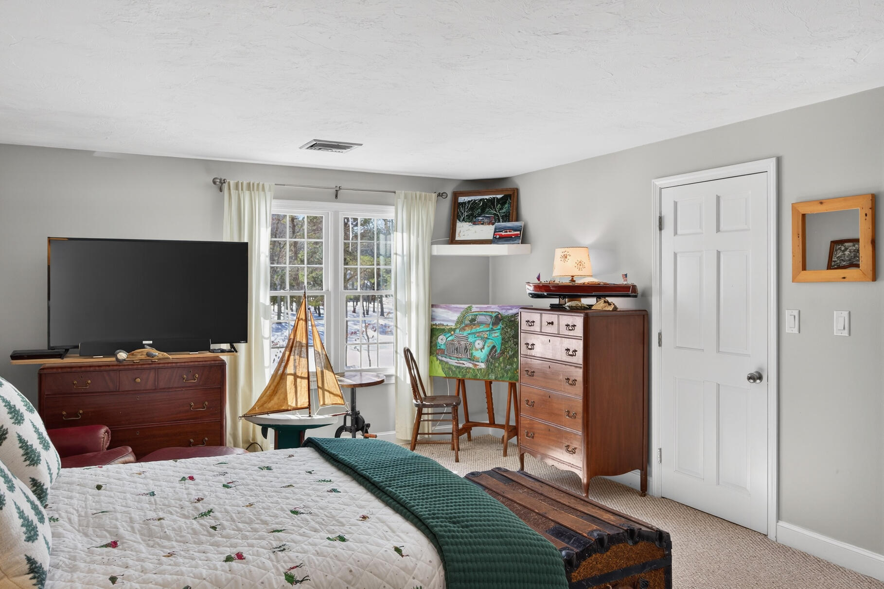 48 Holly Ridge Drive Sandwich, MA 02563 - Photo 29 of 48 a bedroom with a bed and flat screen tv