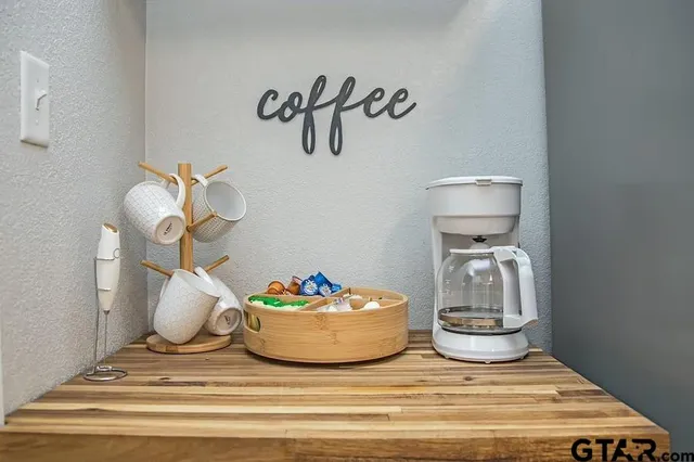 a view of towel hanging in hallway