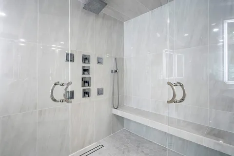 a bathroom with a shower