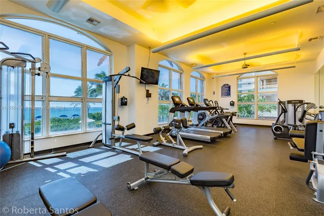 a tall building with a outdoor space