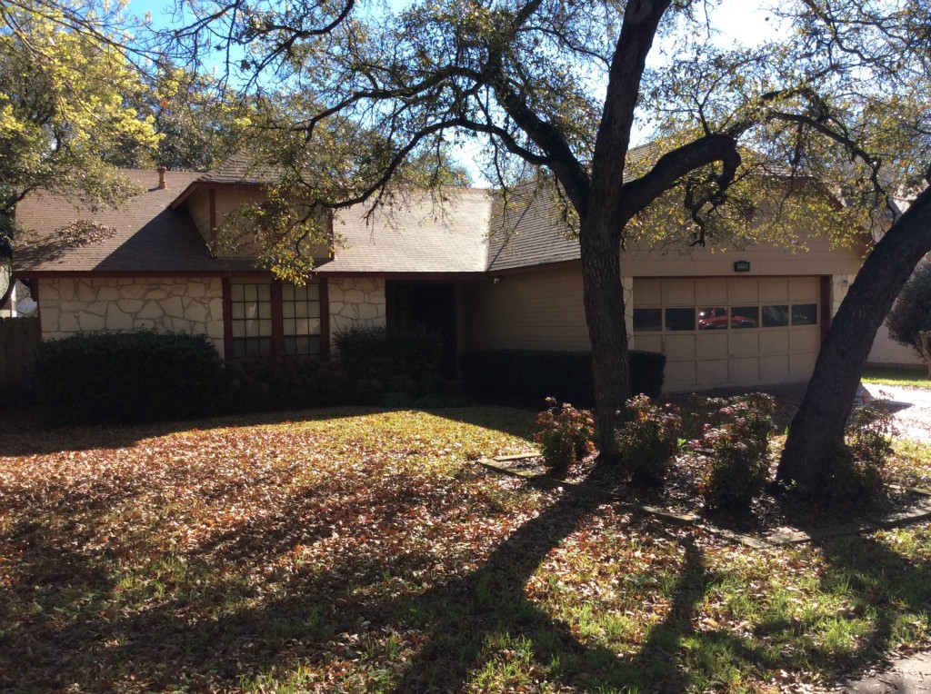 a view of backyard of house