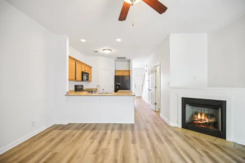 a view of kitchen and living room