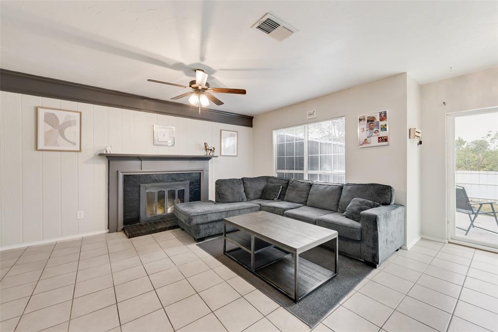 2629 Coldstream Drive Fort Worth, TX 76123 - Photo 5 of 24 a living room with furniture and a fireplace