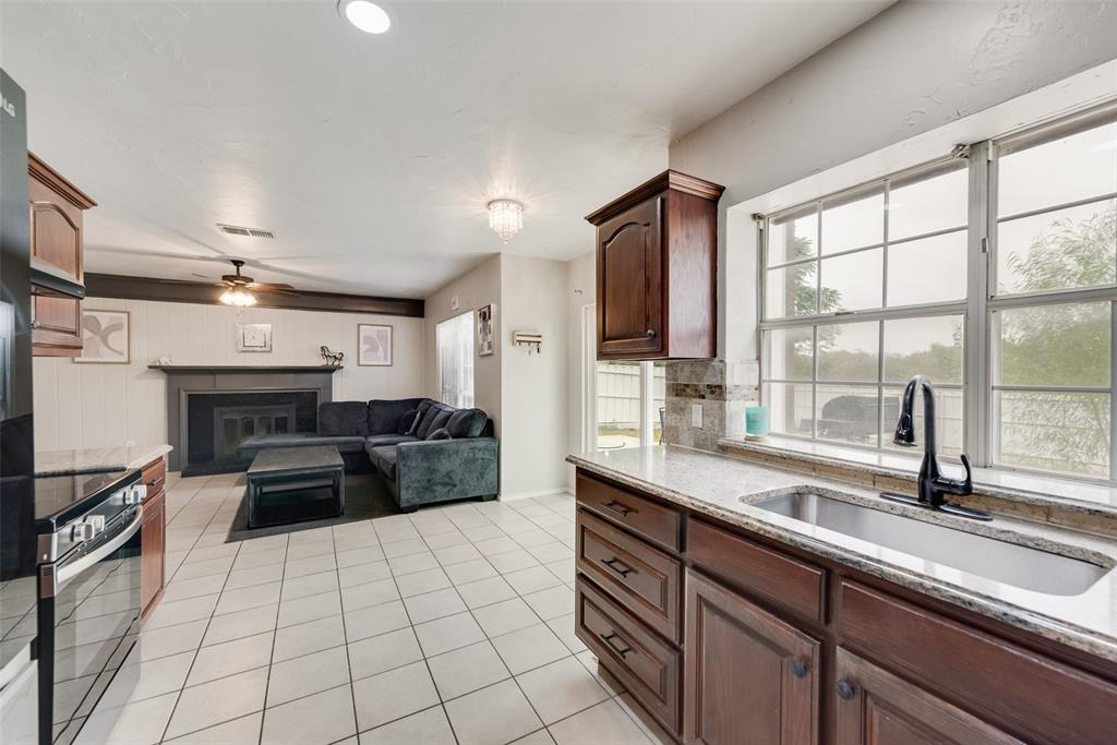 2629 Coldstream Drive Fort Worth, TX 76123 - Photo 10 of 24 a kitchen with granite countertop a sink and a stove top oven