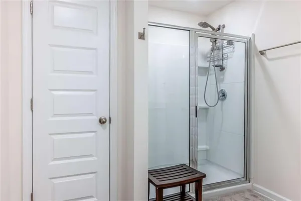 a bathroom with a shower