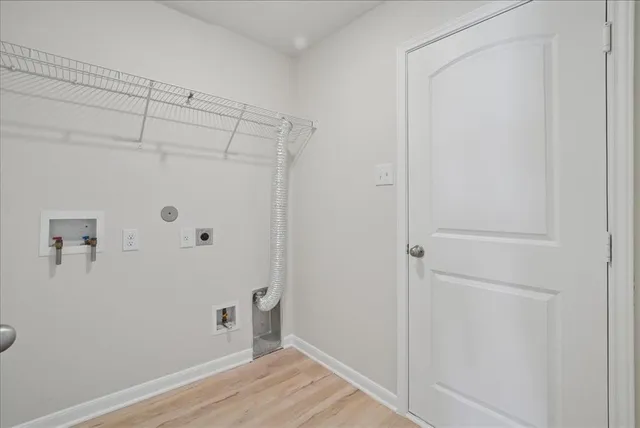 a view of room with hardwood