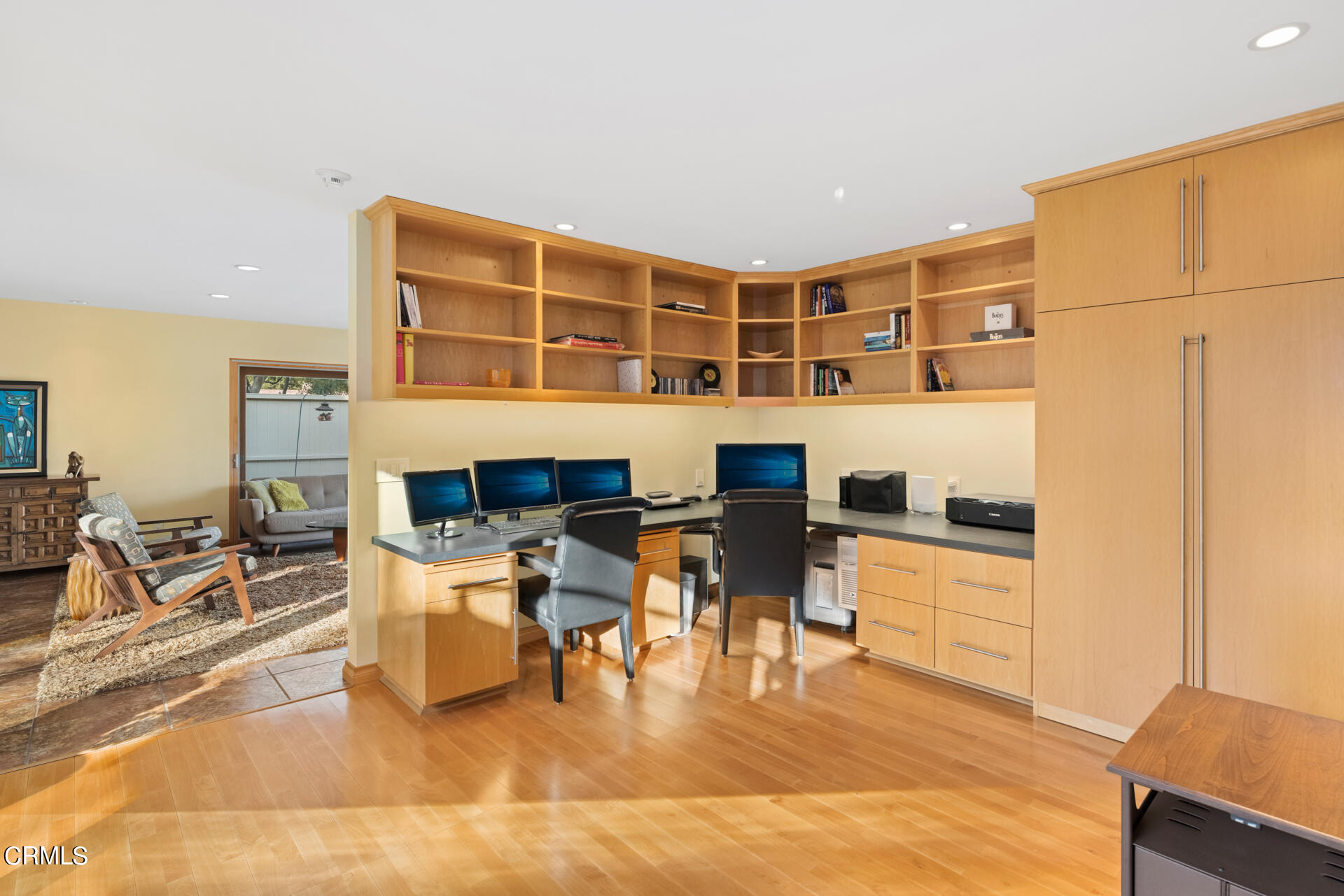 1470 Pegfair Estates Drive Pasadena, CA 91103 - Photo 22 of 48 a living room with chairs a dining table and chairs with wooden floor