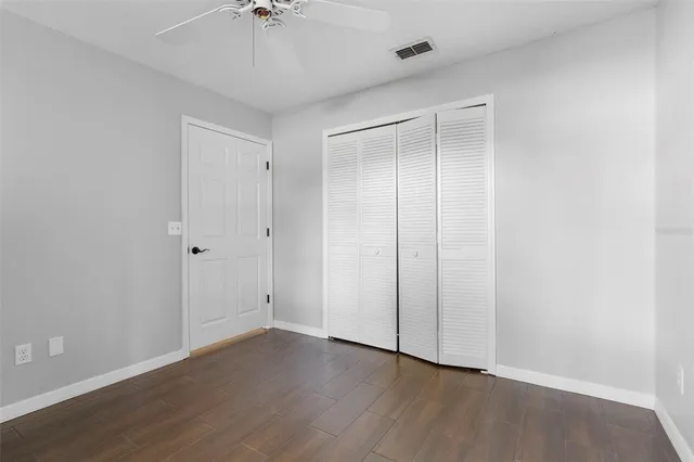 a view of a garden with an empty space