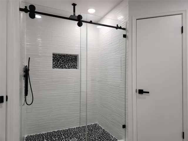 a bathroom with a shower