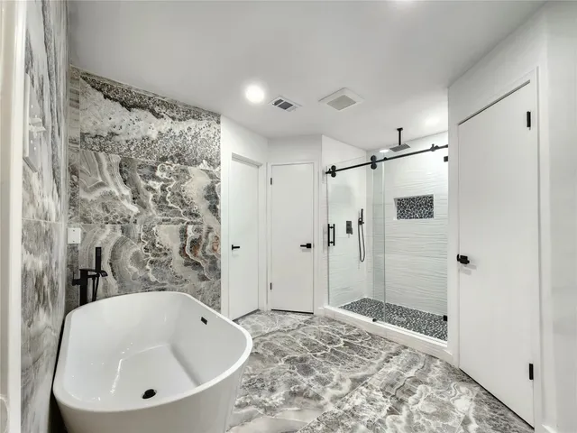 a view of cabinets and window