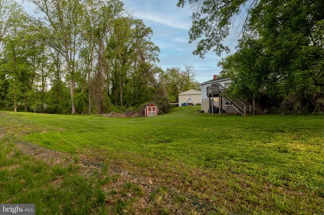 a view of a field with trees