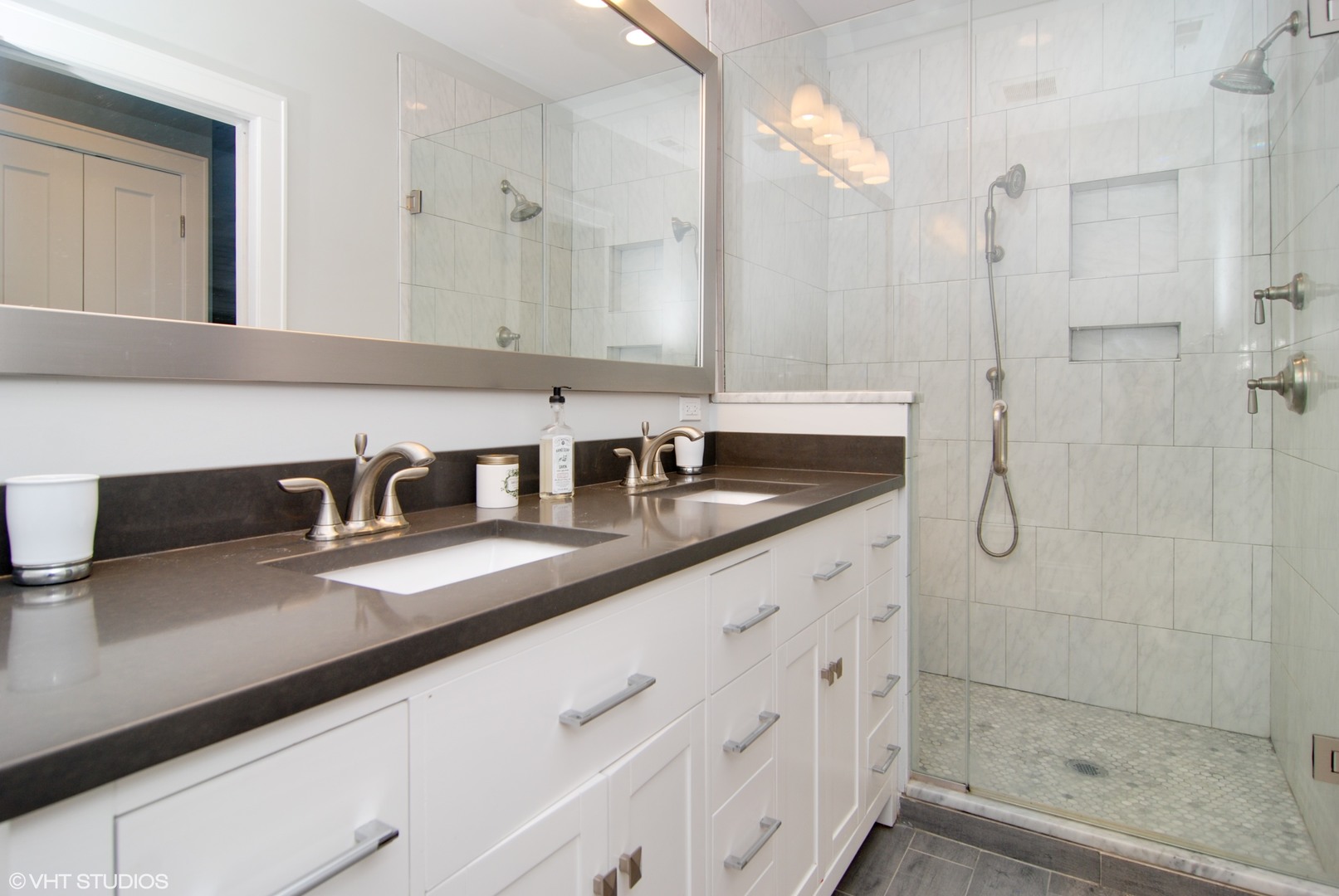 349 Nuttall Road Riverside, IL 60546 - Photo 12 of 25 a bathroom with double vanity and a shower