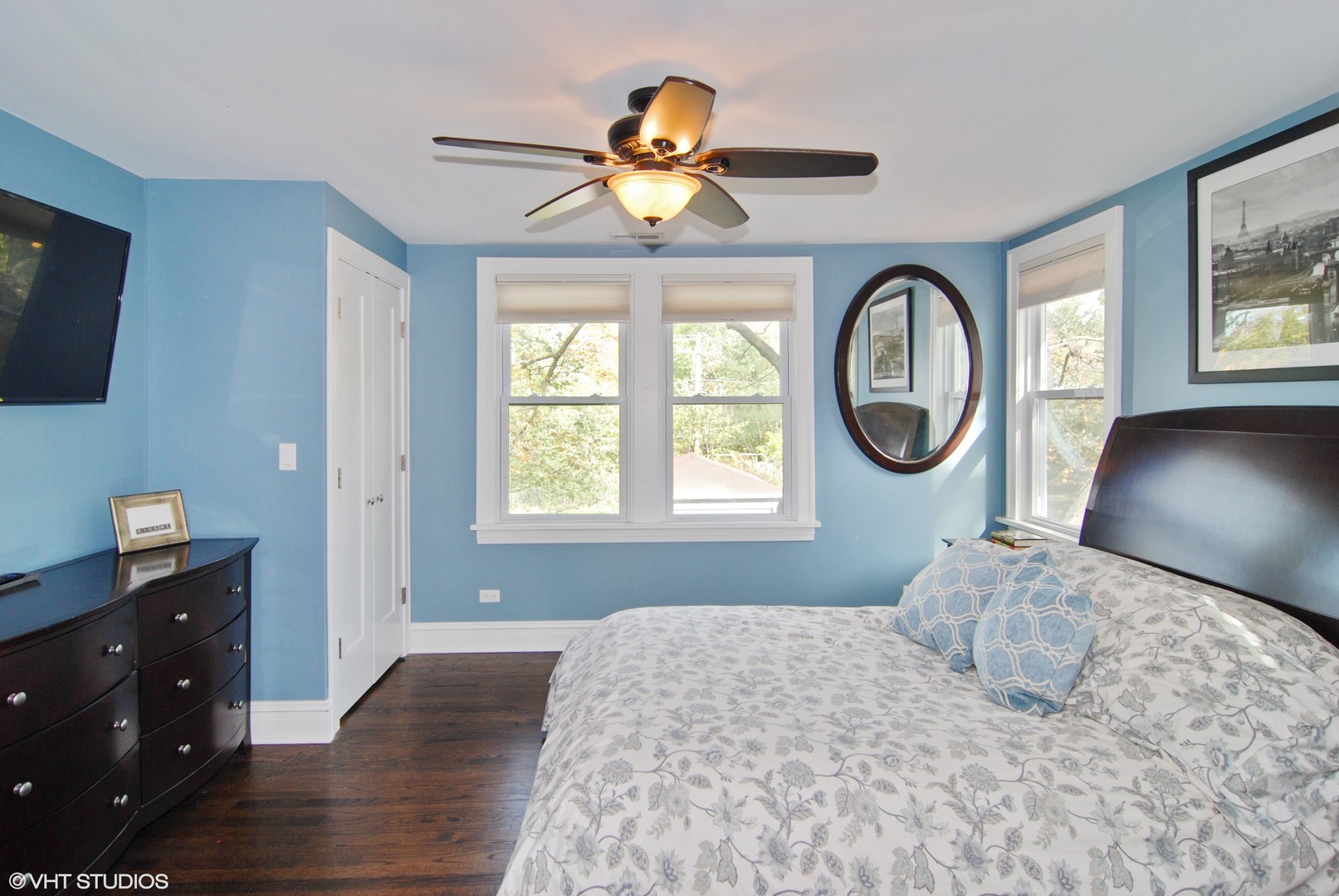 349 Nuttall Road Riverside, IL 60546 - Photo 10 of 25 a bedroom with a bed and a chandelier
