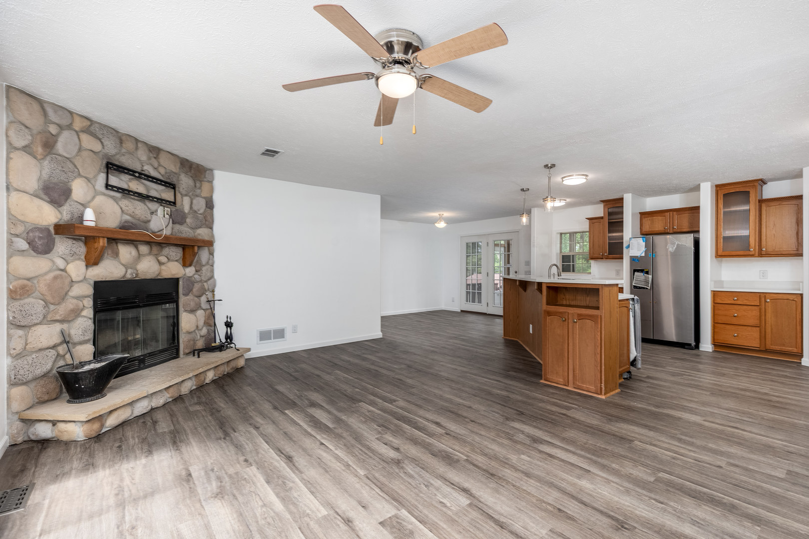 931 Highway 26 Magnolia, IL 61336 - Photo 7 of 35 a view of kitchen with granite countertop cabinets and outdoor space