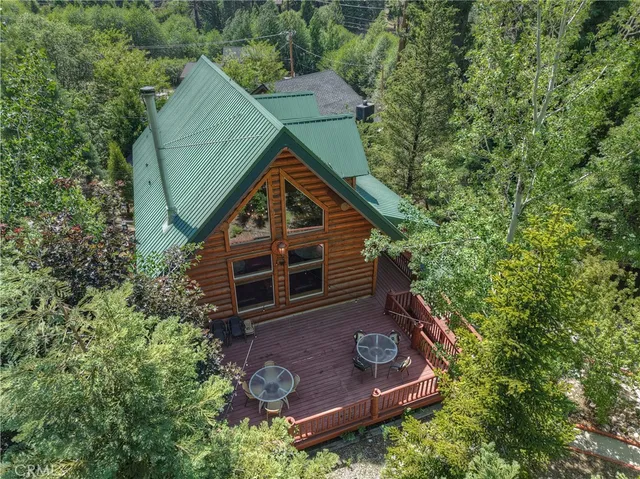an aerial view of a house