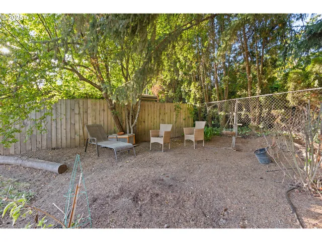 a view of outdoor space with seating area