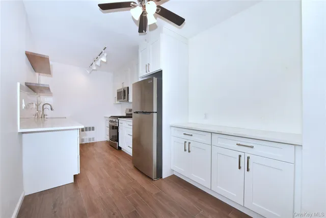 a view of white cabinets