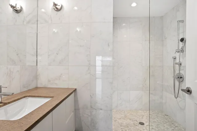 a living room with furniture