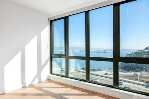 a view of a balcony from a window