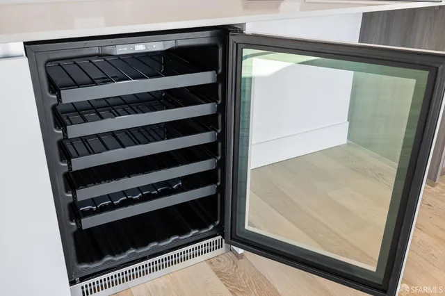 a view of a fireplace in a room