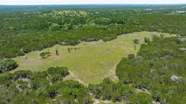 a view of a field with an ocean