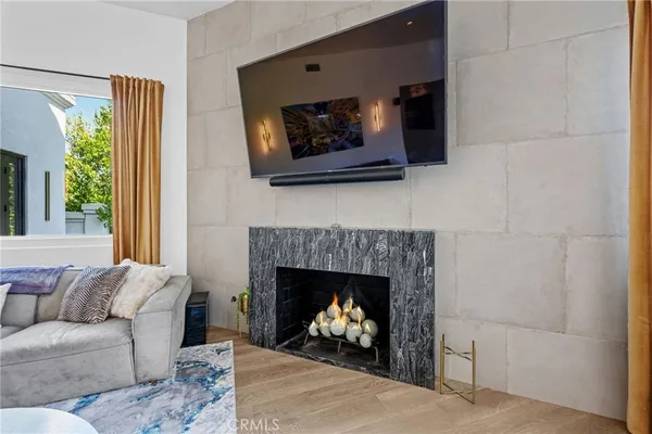 a living room with furniture