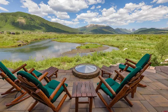 a view of a terrace with chair and table
