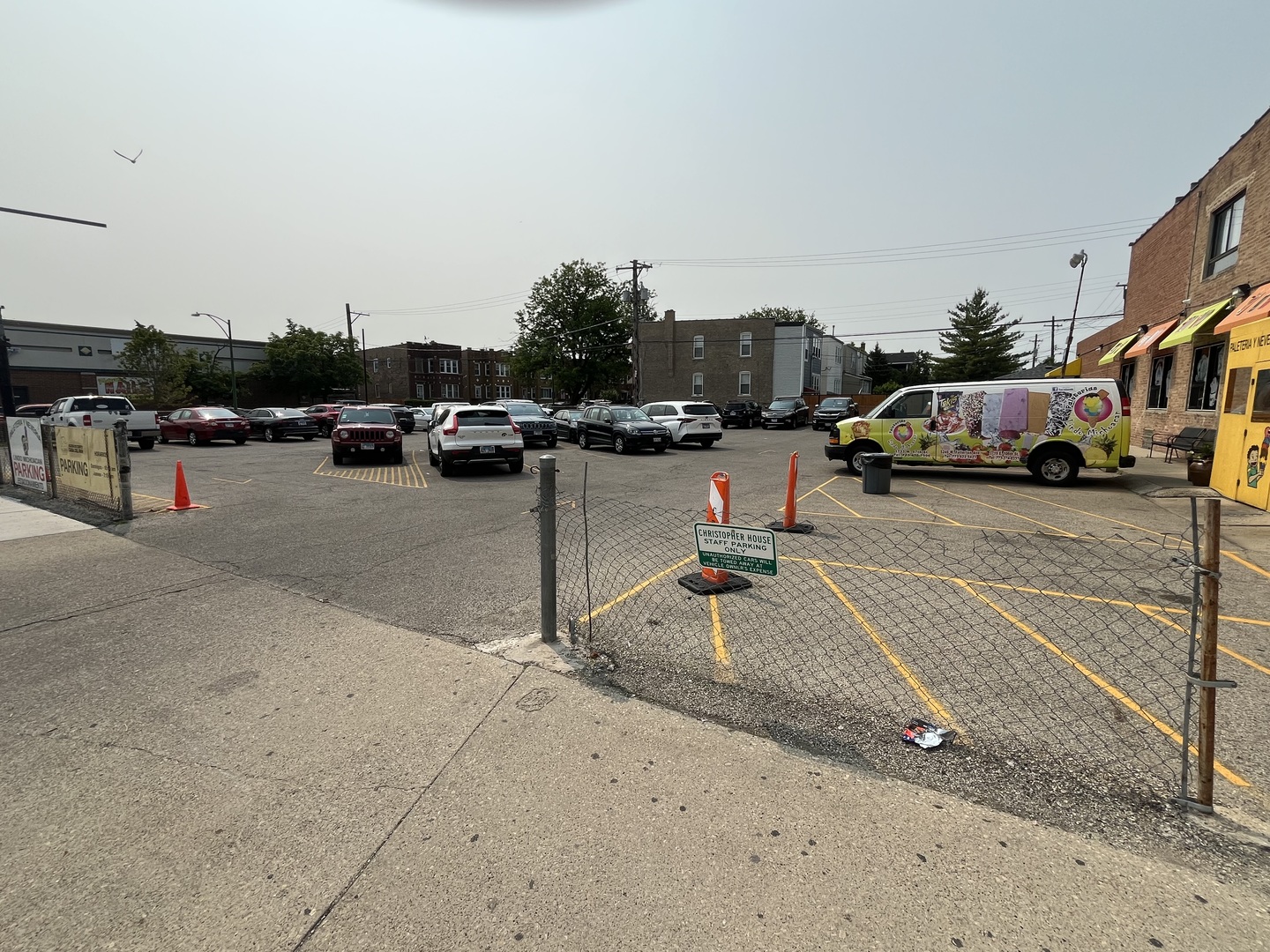 a car parked on the side of a street