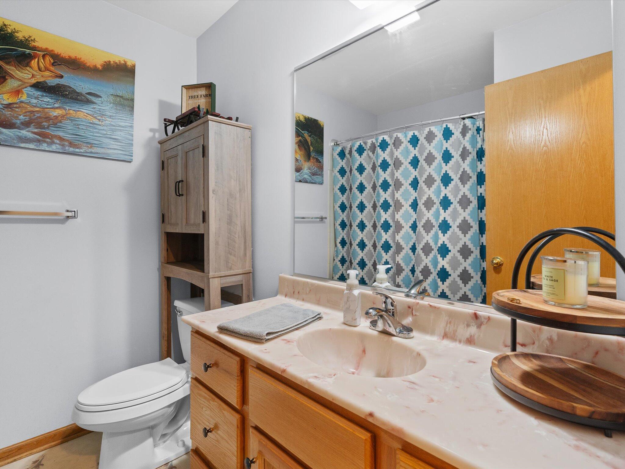 8407 Heron Lake Road St. John, IN 46373 - Photo 16 of 22 a bathroom with a sink a toilet and shower
