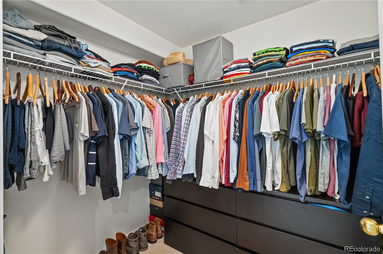 180 Cook Street, Unit 203 Denver, CO 80206 - Photo 22 of 44 a view of walk in closet with clothes and shoes
