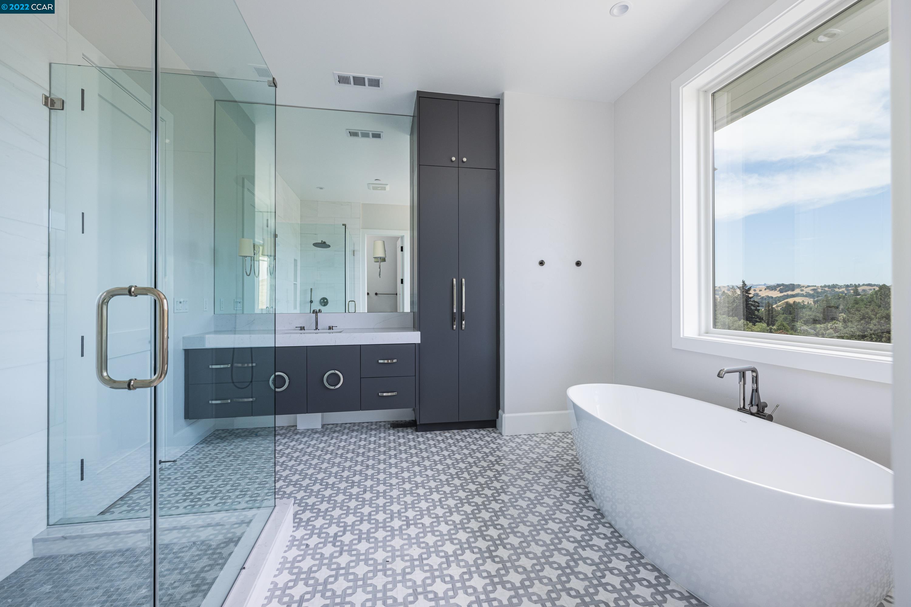 145 Arbor View Lane Lafayette, CA 94549 - Photo 30 of 46 a bathroom with a bathtub shower and a sink