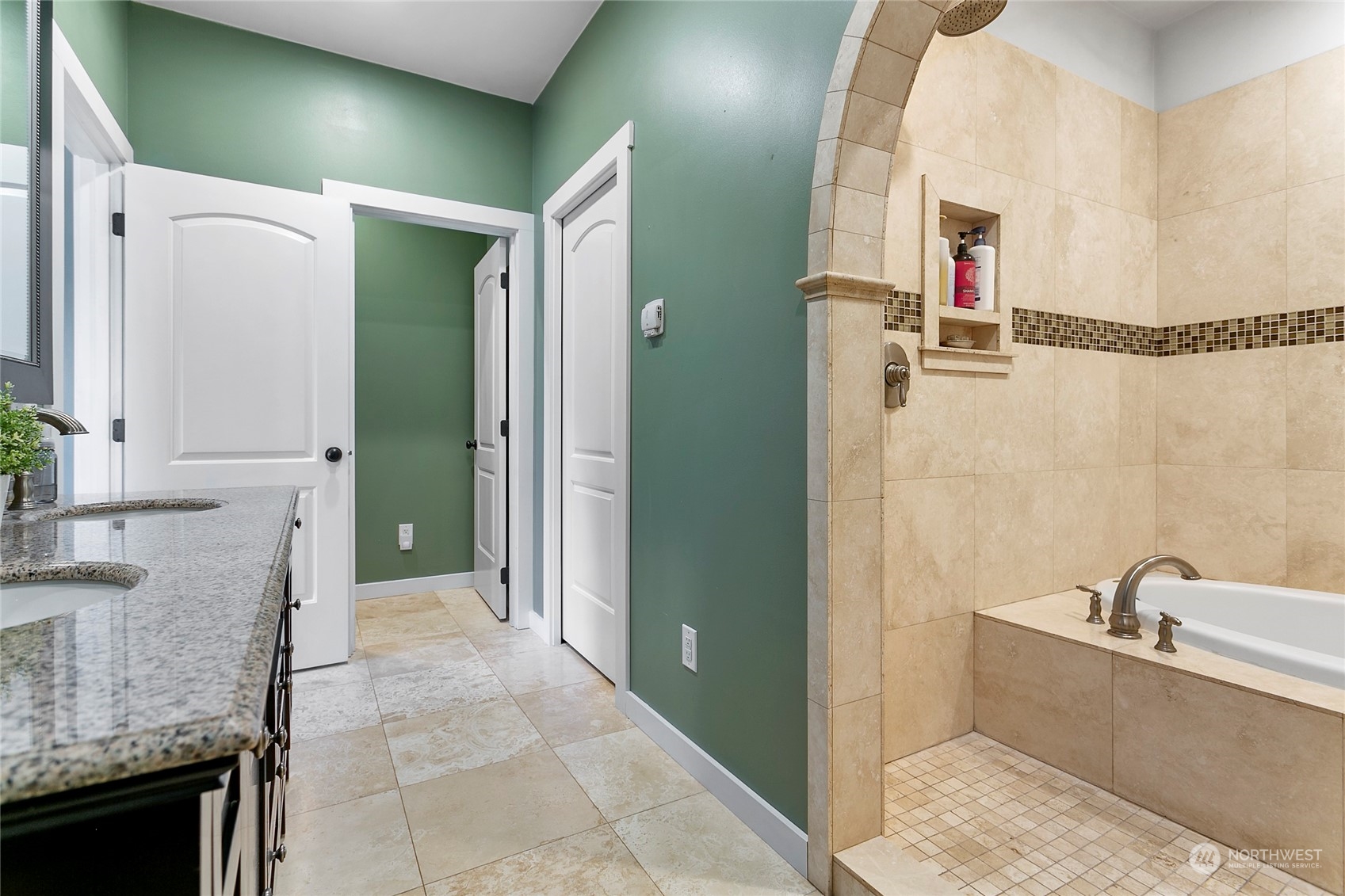 3460 Aldergrove Road Ferndale, WA 98248 - Photo 21 of 39 a bathroom with a granite countertop sink and a mirror
