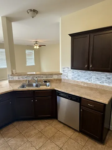 a view of a granite counter space