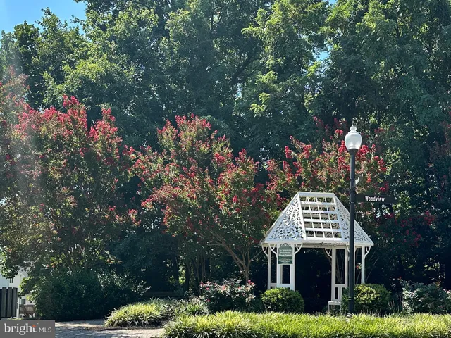 a view of a garden with a fountain