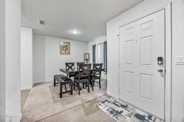 a view of a dining area with furniture
