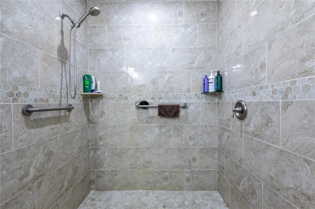 a bathroom with a shower
