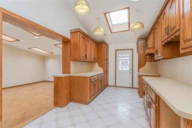 a view of a black and white checkered floor