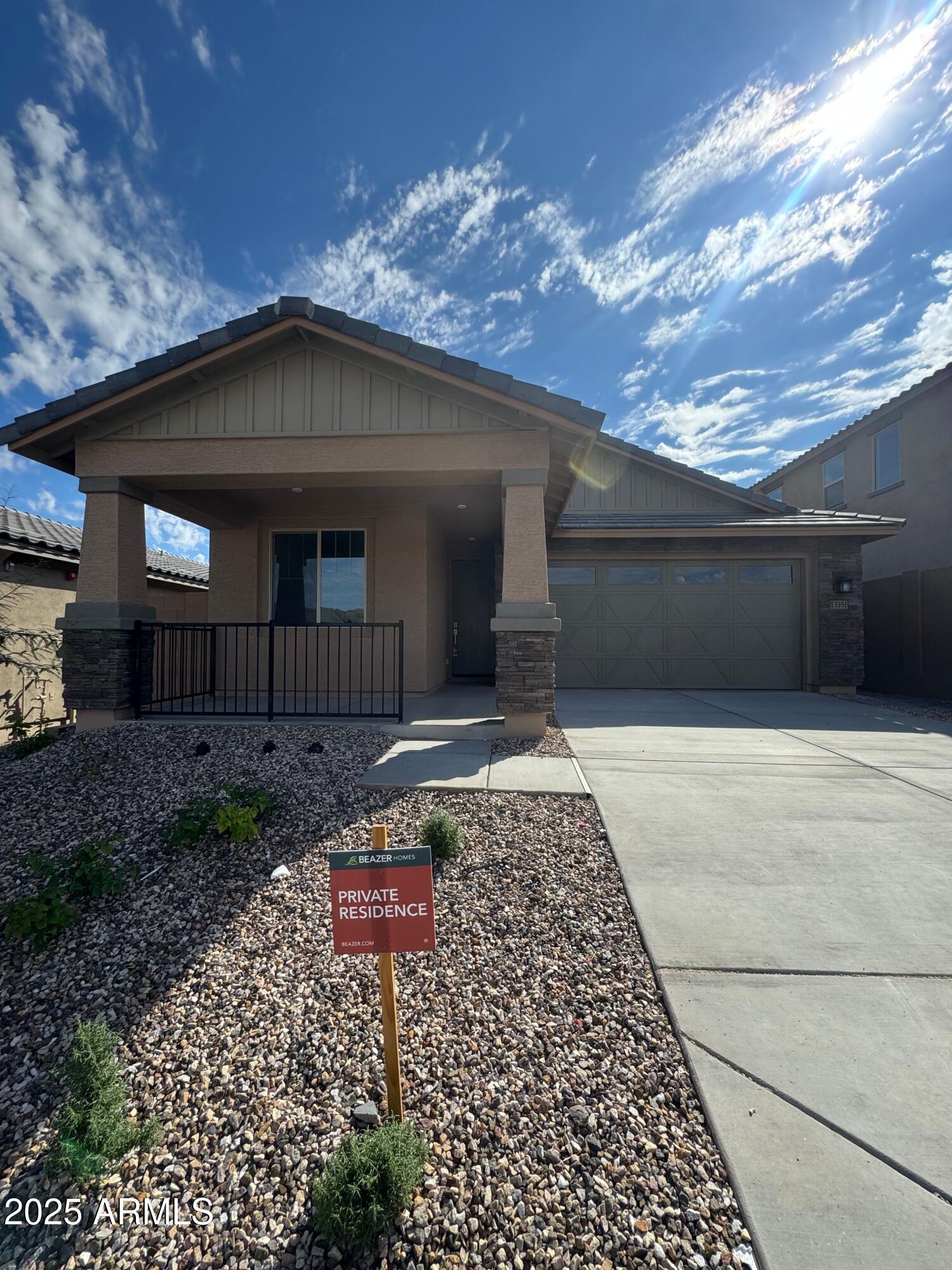 a front view of a house