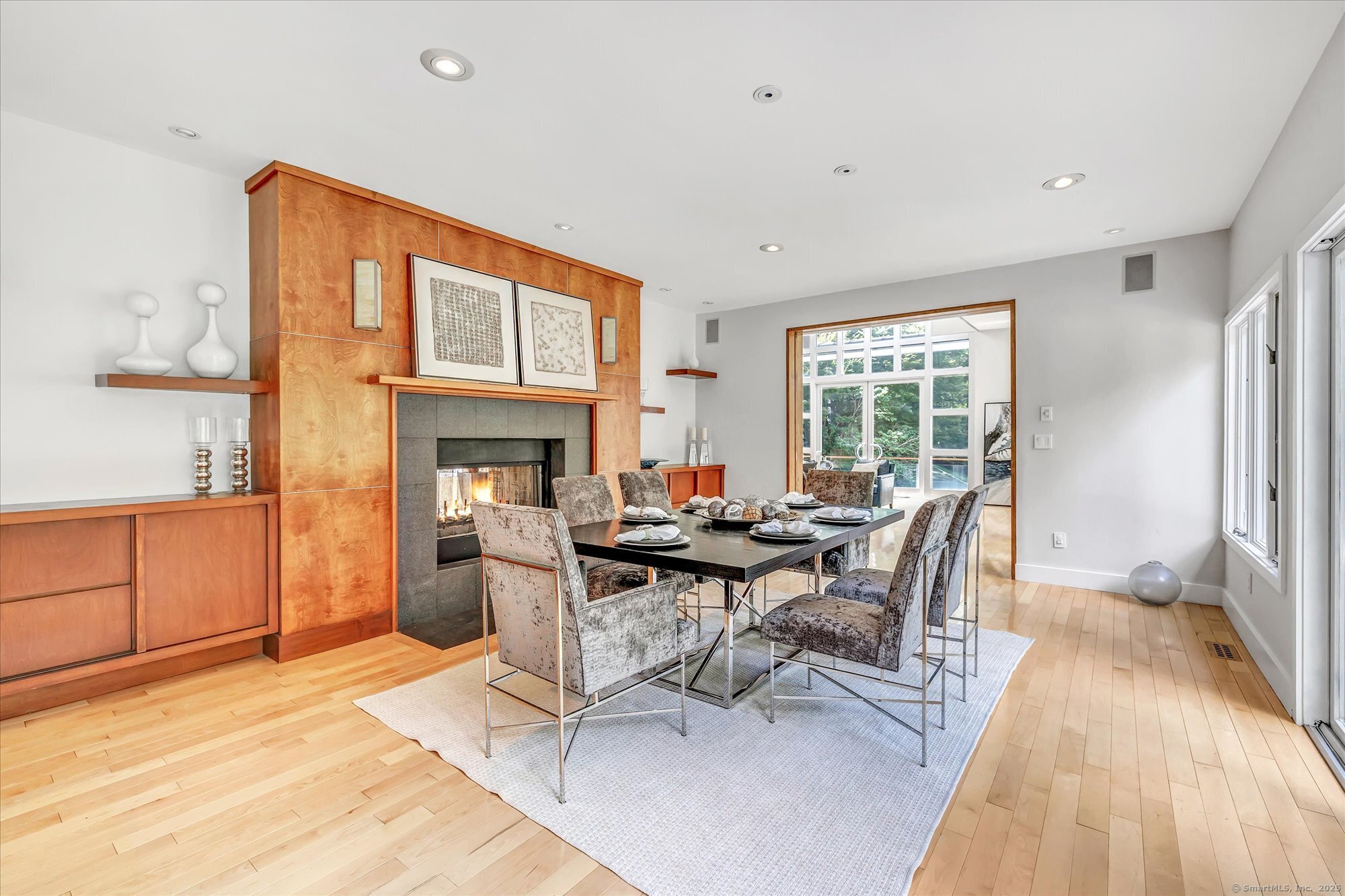 19 A Darbrook Road Westport, CT 06880 - Photo 11 of 40 a view of a dining room with furniture window and wooden floor