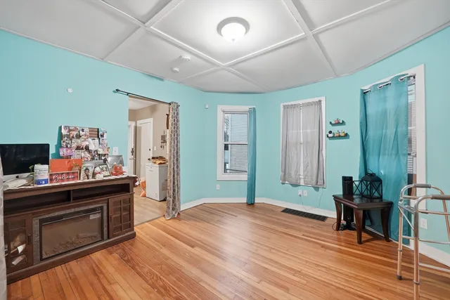 a bedroom with furniture and a bed