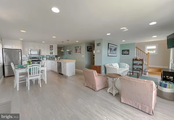 a living room with furniture