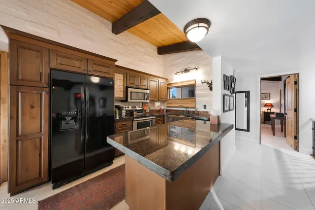 a kitchen with lots of counter top space