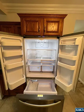 a view of a balcony with wooden floor